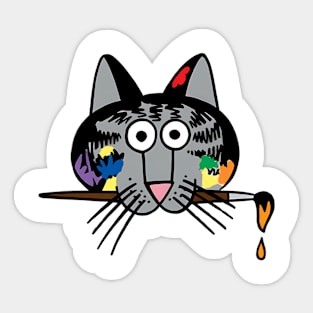 B kliban cat- painting cats Sticker